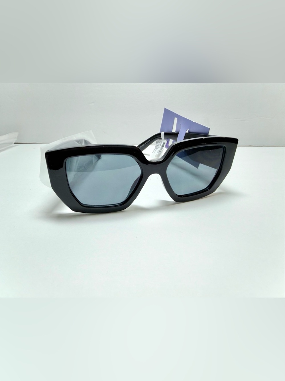 Claire's Black Geometric Oversized Sunglasses